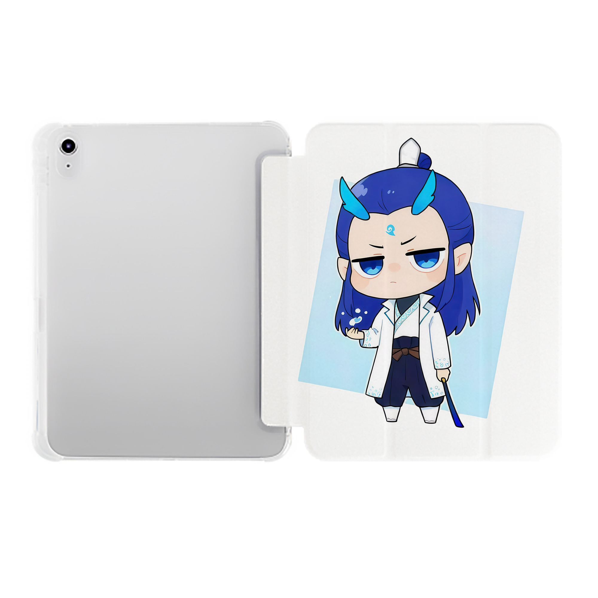 （画像用） Ne Zha 2 ナタ 魔童の大暴れ IPad ケース ペン収納付き 三つ折りスタンド PUレザー×シリコン 対応機種9.5/10.5/10.9インチ